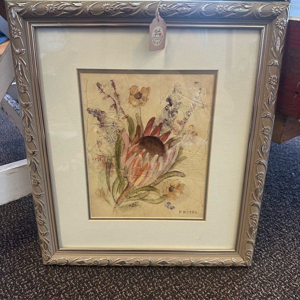 Floral Art Print in Ornate Frame